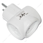 Тройник "Токер" полистирол белый/черный 10А 250В