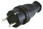Вилка прямая каучуковая 230В, 2P+PE, 16A, IP44 (SBE-16-P07-R)
