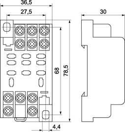 RRM77/3 габаритные размеры